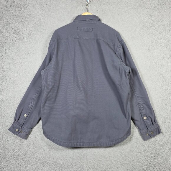 Duluth Trading Co Shirt Jacket Sz Large Fleece Lined Heavyweight Canvas Shacket - Picture 6 of 12
